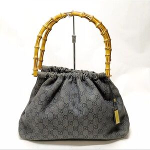 Vintage GUCCI Logo Bamboo GG Pattern Hand Bag